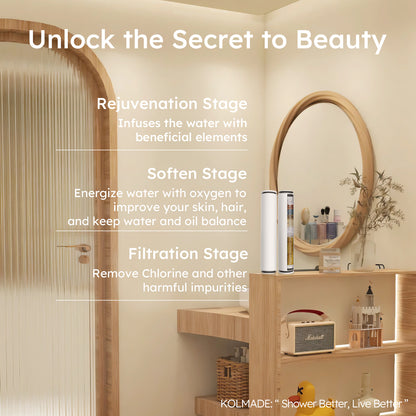 KOLMADE Filtered Handheld Shower Head Set For Hard Tap Water Filtration Smell Remove