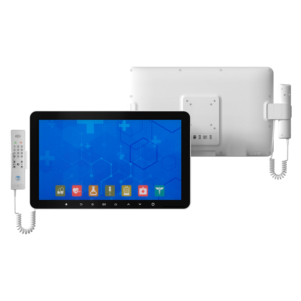 Hitekon MT2199 Smart Bedside Terminal front and rear images