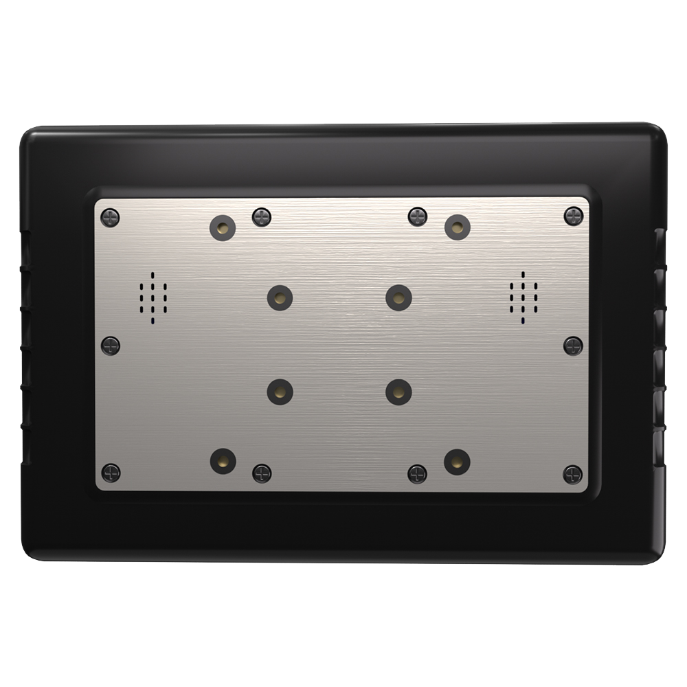Hitekon V7S Mobile Rugged Tablet rear, showing the home screen and mounting points